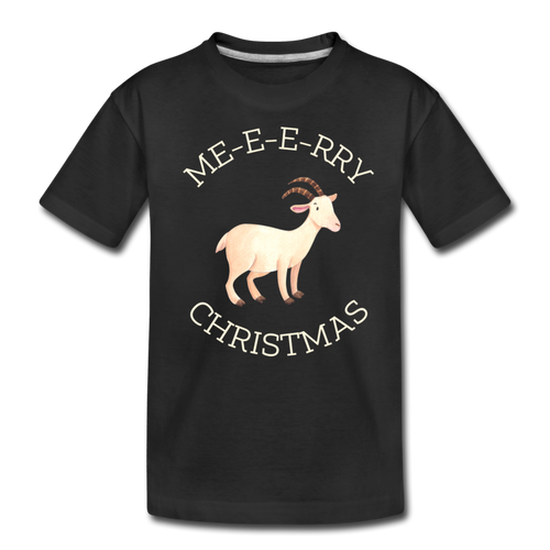 Me-e-e-rry Christmas Organic Kids' T-shirt - black