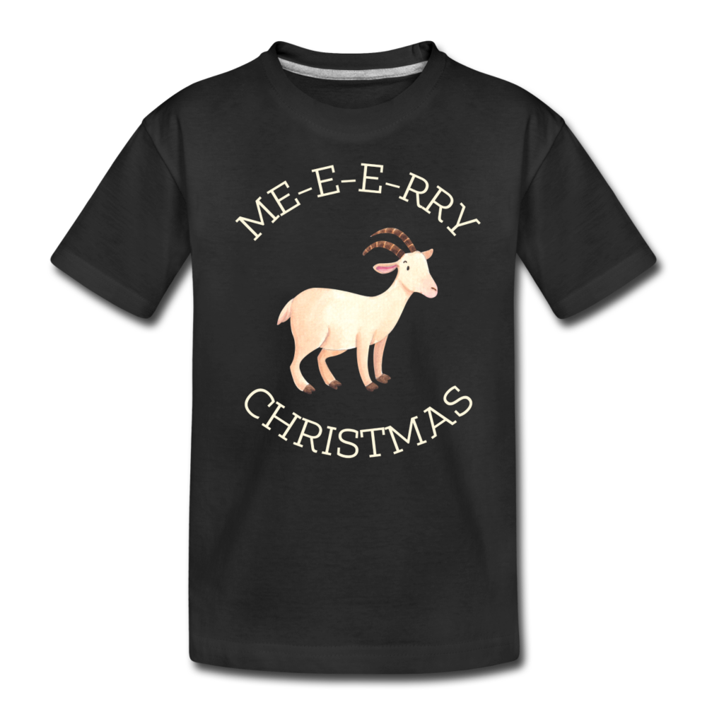 Me-e-e-rry Christmas Organic Kids' T-shirt - black