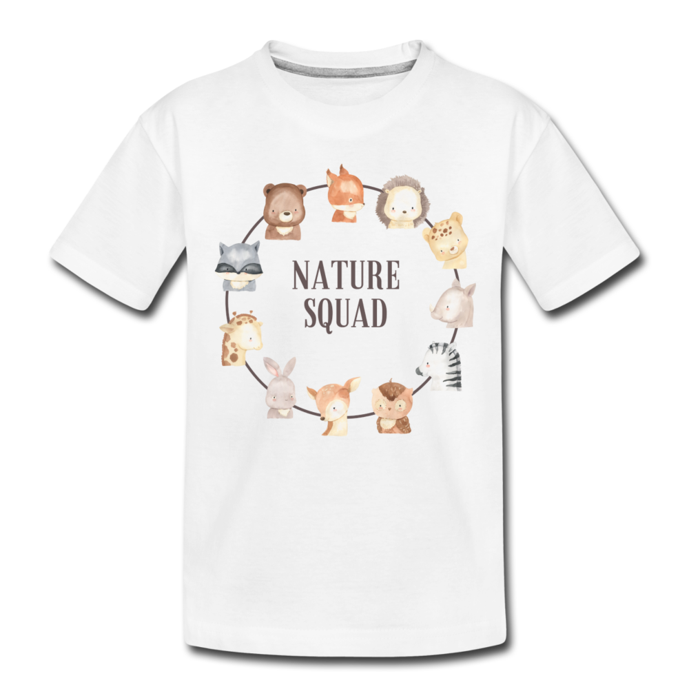 Nature Squad Organic Kids' T-Shirt | White - white