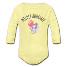 Load image into Gallery viewer, &quot;Wildly Adorable&quot; Organic Long Sleeve Onesie - washed yellow

