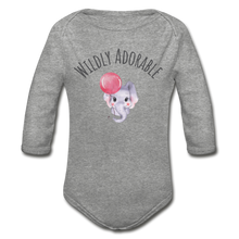 Load image into Gallery viewer, &quot;Wildly Adorable&quot; Organic Long Sleeve Onesie - heather grey
