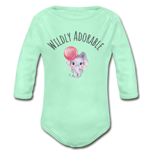 Load image into Gallery viewer, &quot;Wildly Adorable&quot; Organic Long Sleeve Onesie - light mint
