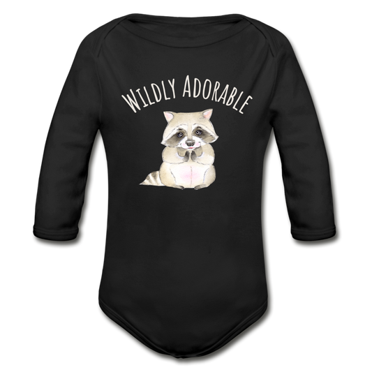 Organic Long Sleeve Baby Bodysuit - black