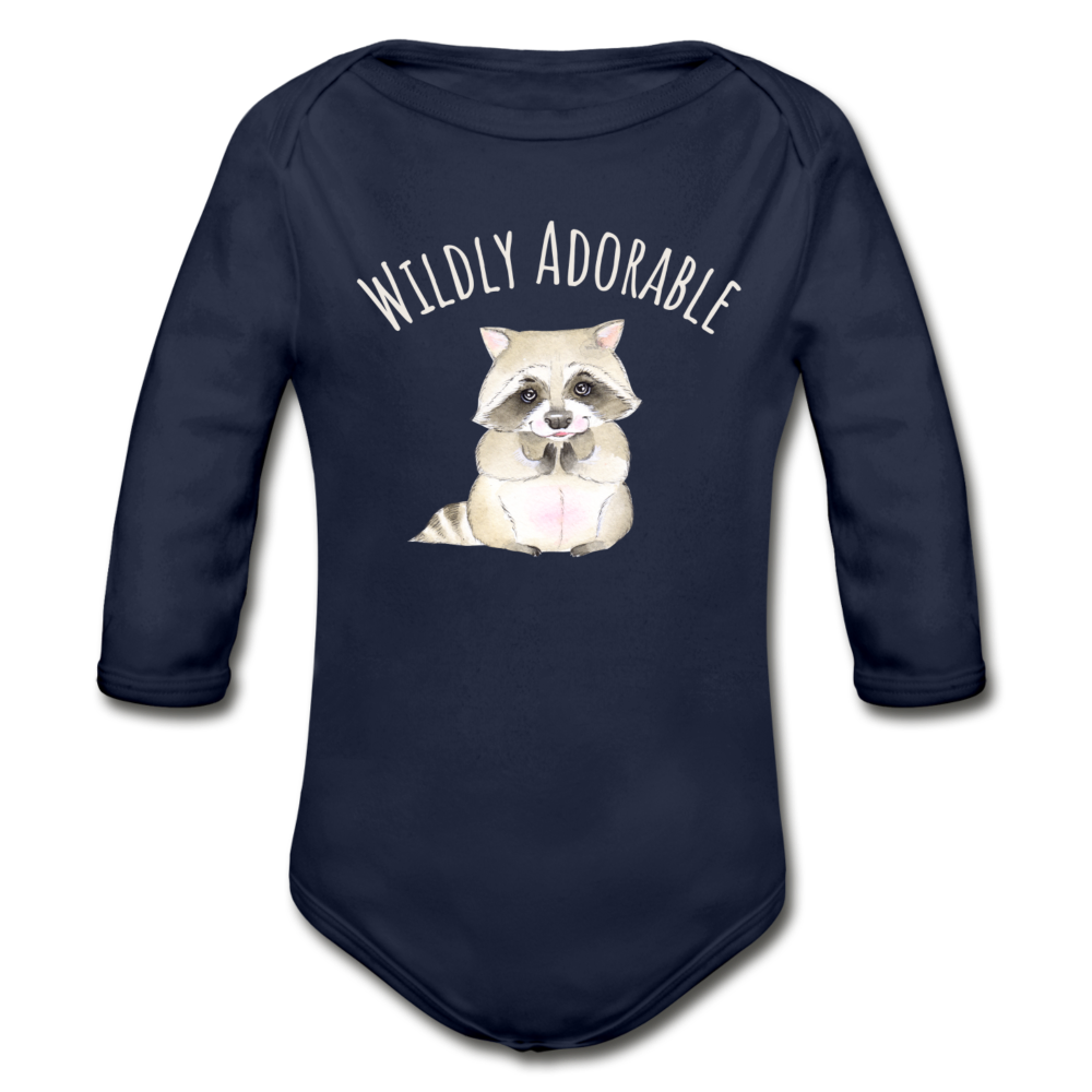 Organic Long Sleeve Baby Bodysuit - dark navy