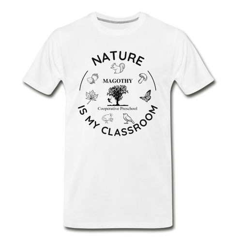 Nature Is My Classroom Organic Men's T-shirt - white