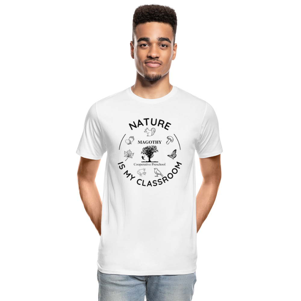 Nature Is My Classroom Organic Men's T-shirt - white