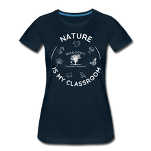 Load image into Gallery viewer, Nature Is My Classroom Organic Women&#39;s T-shirt - deep navy
