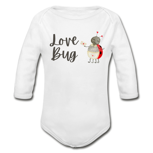 Organic Long Sleeve Baby Bodysuit - white