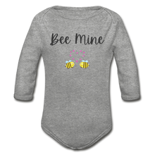 Load image into Gallery viewer, &quot;Bee Mine&quot; Organic Long Sleeve Onesie - heather grey
