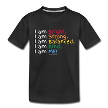Load image into Gallery viewer, Affirmations Mantra Organic Kids&#39; T-shirt | Navy and Black - black
