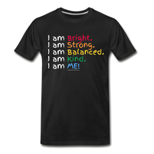 Load image into Gallery viewer, Affirmations Mantra Organic  Men&#39;s T-shirt | Black and Navy - black
