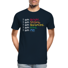 Load image into Gallery viewer, Affirmations Mantra Organic  Men&#39;s T-shirt | Black and Navy - deep navy
