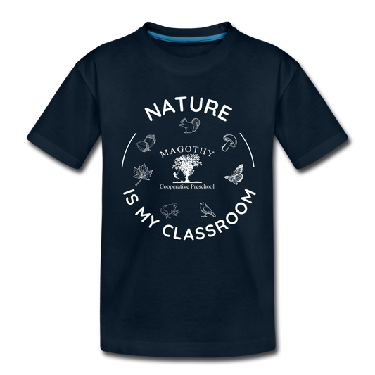 Nature is My Classroom Organic Toddler T-shirt - deep navy