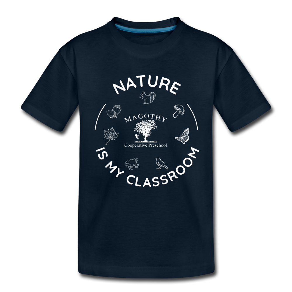 Nature is My Classroom Organic Toddler T-shirt - deep navy