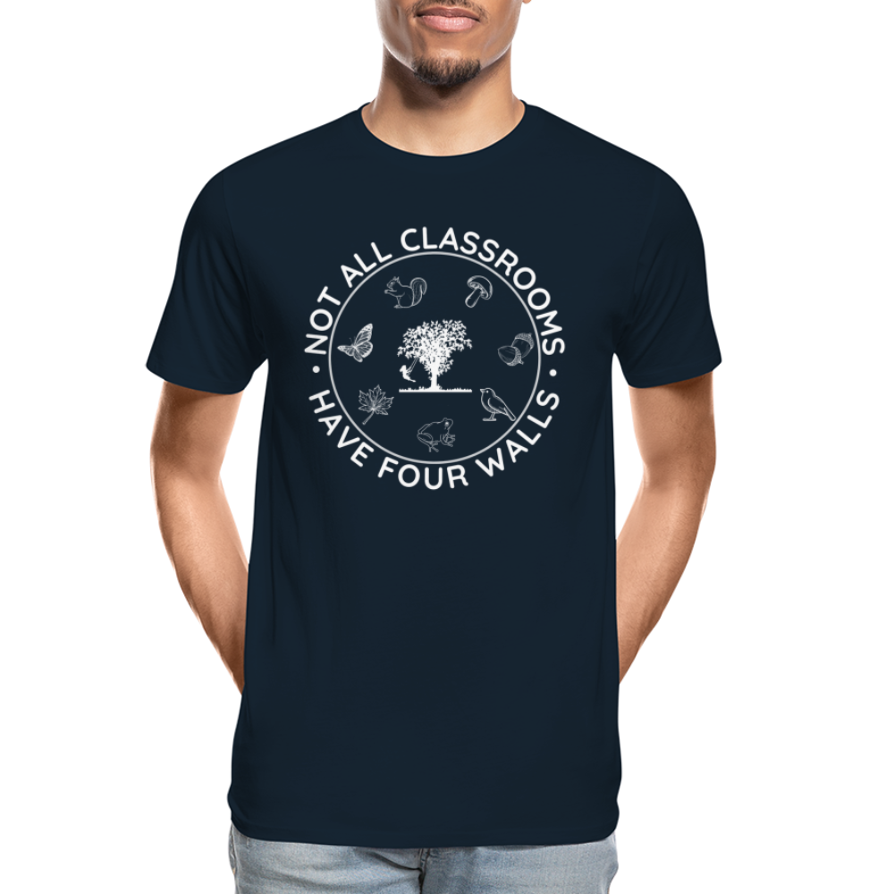 Not All Classrooms Have Four Walls Organic Men's T-shirt | Navy and Black - deep navy