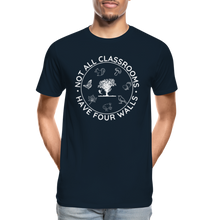 Load image into Gallery viewer, Not All Classrooms Have Four Walls Organic Men&#39;s T-shirt | Navy and Black - deep navy
