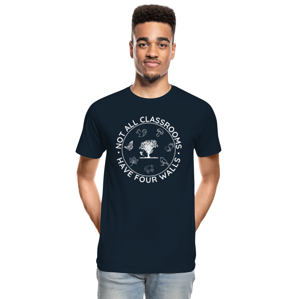 Not All Classrooms Have Four Walls Organic Men's T-shirt | Navy and Black - deep navy