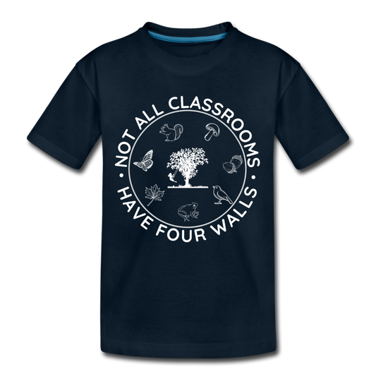 Not All Classrooms Have Four Walls Organic Kids' T-Shirt | Black and Navy - deep navy