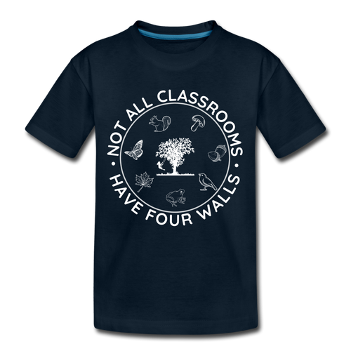 Not All Classrooms Have Four Walls Organic Kids' T-Shirt | Black and Navy - deep navy