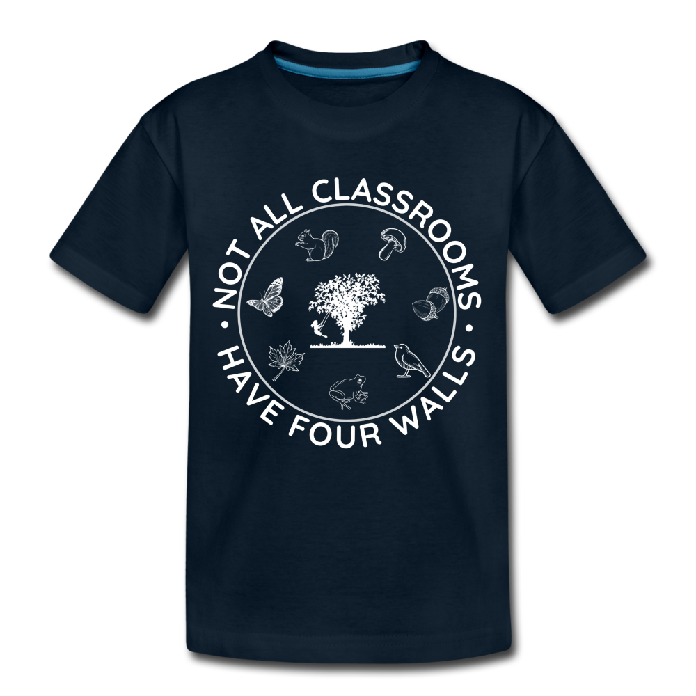 Not All Classrooms Have Four Walls Organic Kids' T-Shirt | Black and Navy - deep navy