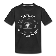 Load image into Gallery viewer, Nature Is My Classroom Organic Kids T-shirt | Black and Navy - black
