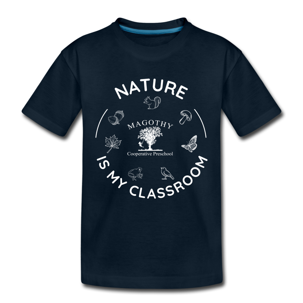 Nature Is My Classroom Organic Kids T-shirt | Black and Navy - deep navy