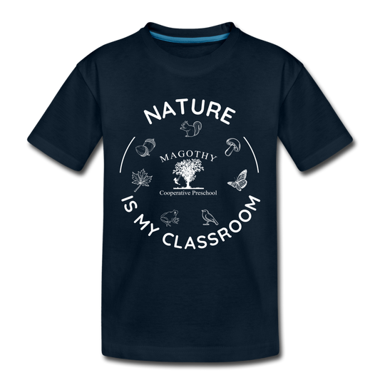 Nature Is My Classroom Organic Kids T-shirt | Black and Navy - deep navy
