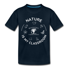 Load image into Gallery viewer, Nature Is My Classroom Organic Kids T-shirt | Black and Navy - deep navy
