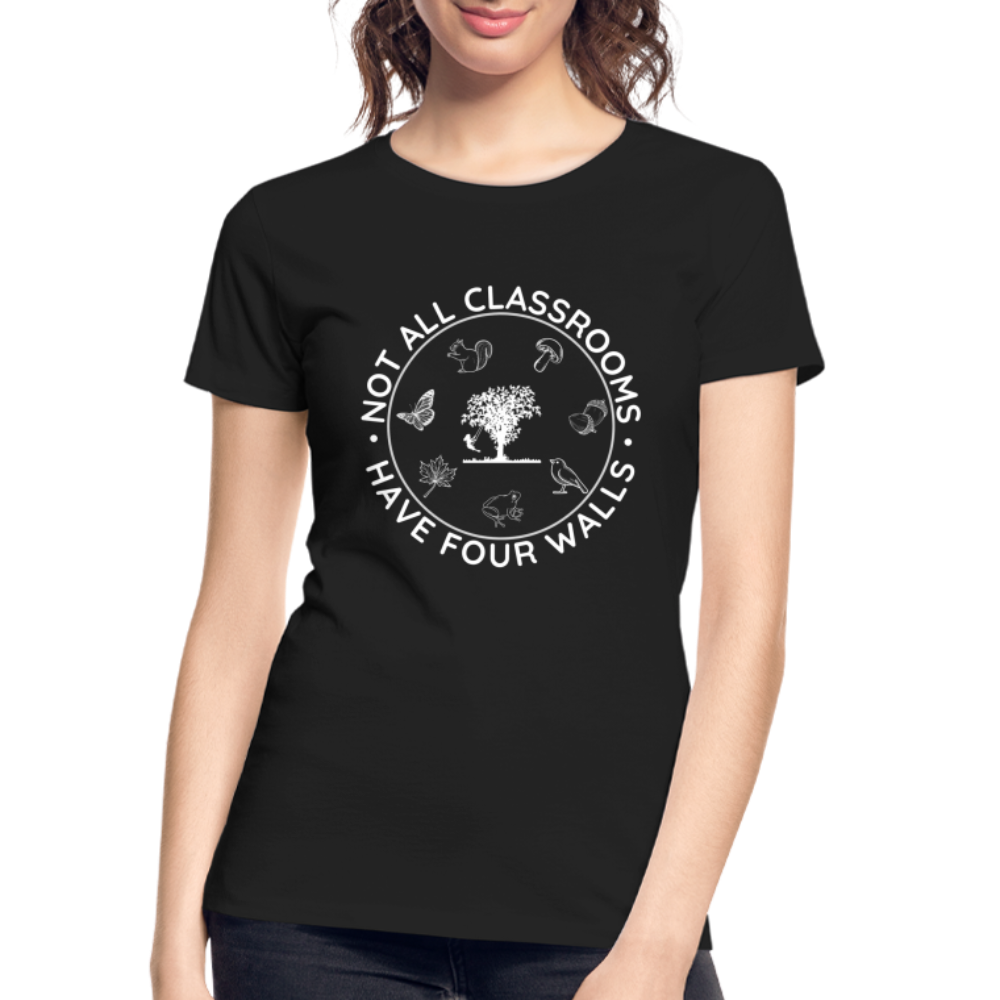 Not All Classrooms Have Four Walls Organic Women's T-shirt | Navy and Black - black