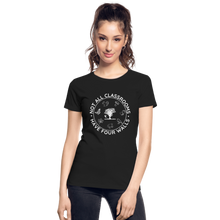 Load image into Gallery viewer, Not All Classrooms Have Four Walls Organic Women&#39;s T-shirt | Navy and Black - black
