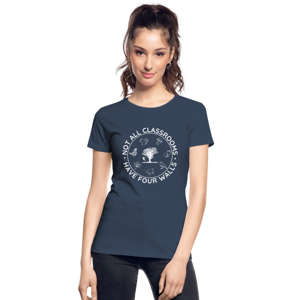 Not All Classrooms Have Four Walls Organic Women's T-shirt | Navy and Black - navy