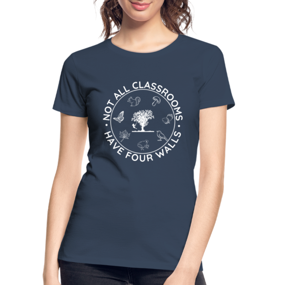 Not All Classrooms Have Four Walls Organic Women's T-shirt | Navy and Black - navy