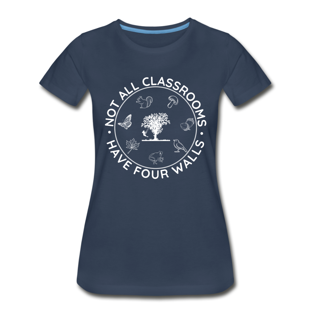 Not All Classrooms Have Four Walls Organic Women's T-shirt | Navy and Black - navy