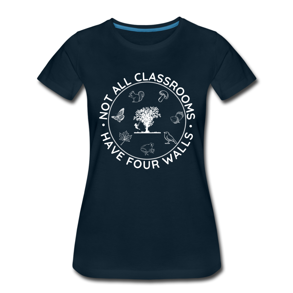 Not All Classrooms Have Four Walls Organic Women's T-shirt | Navy and Black - deep navy