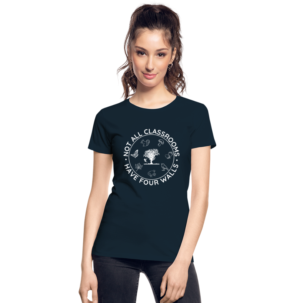 Not All Classrooms Have Four Walls Organic Women's T-shirt | Navy and Black - deep navy