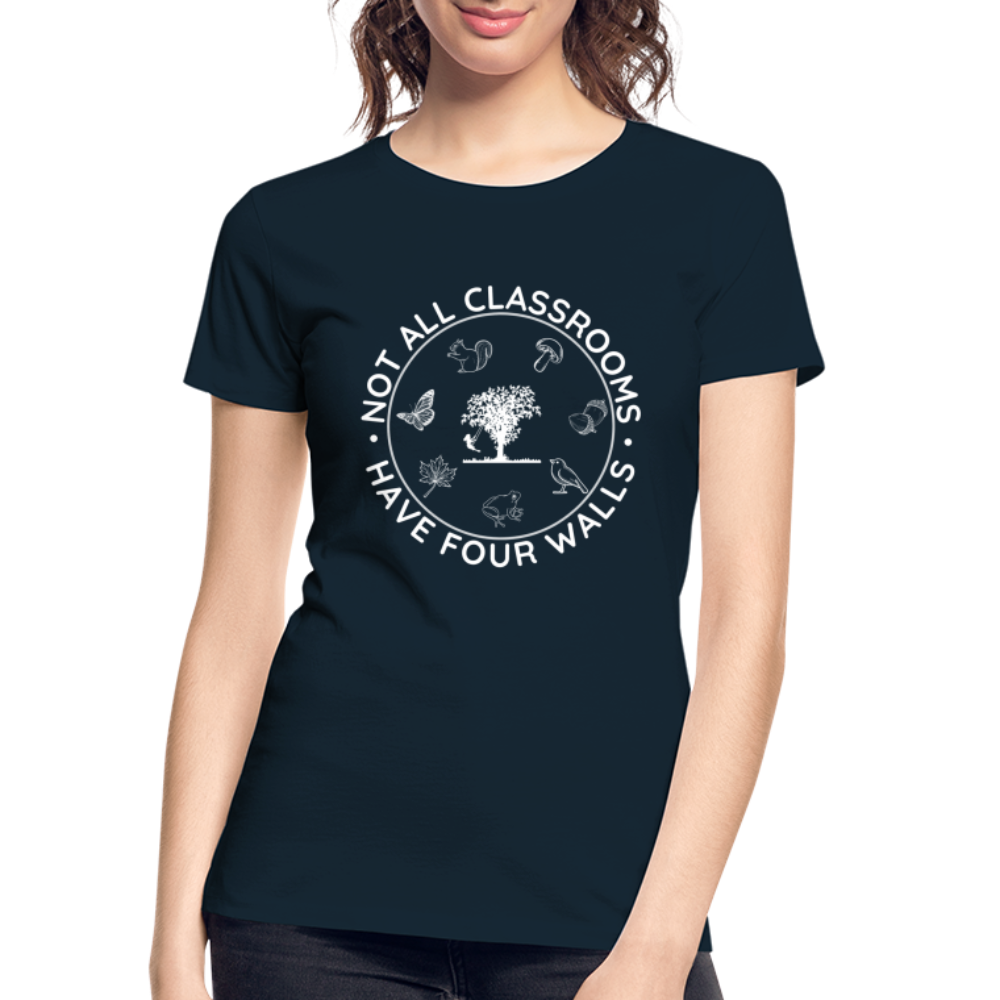 Not All Classrooms Have Four Walls Organic Women's T-shirt | Navy and Black - deep navy