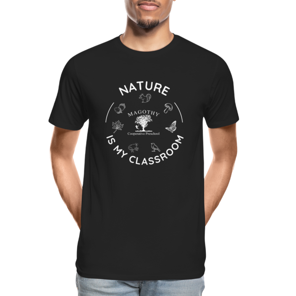 Nature is My Classroom Organic Men's T-shirt | Navy and Black - black
