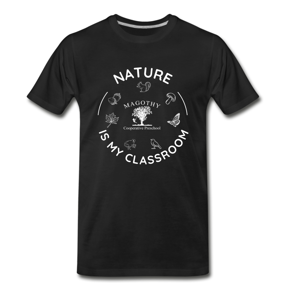 Nature is My Classroom Organic Men's T-shirt | Navy and Black - black