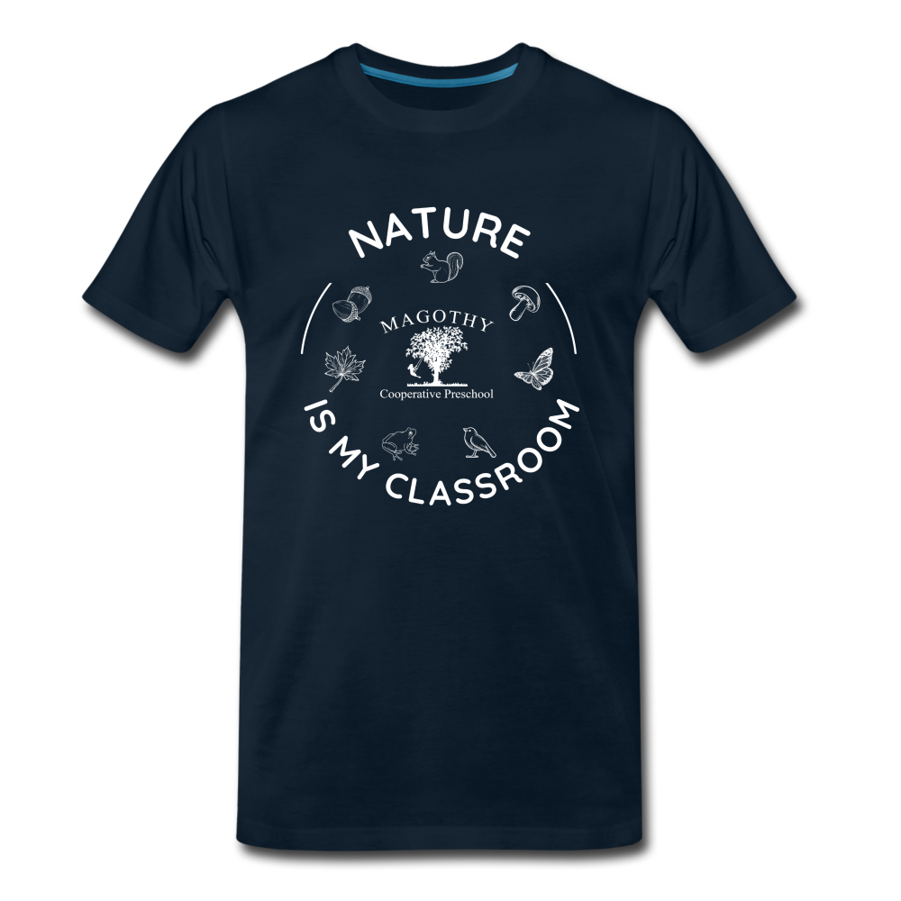 Nature is My Classroom Organic Men's T-shirt | Navy and Black - deep navy