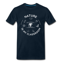 Load image into Gallery viewer, Nature is My Classroom Organic Men&#39;s T-shirt | Navy and Black - deep navy

