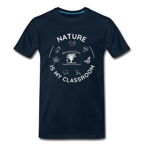 Nature is My Classroom Organic Men's T-shirt | Navy and Black - deep navy