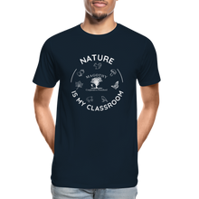 Load image into Gallery viewer, Nature is My Classroom Organic Men&#39;s T-shirt | Navy and Black - deep navy
