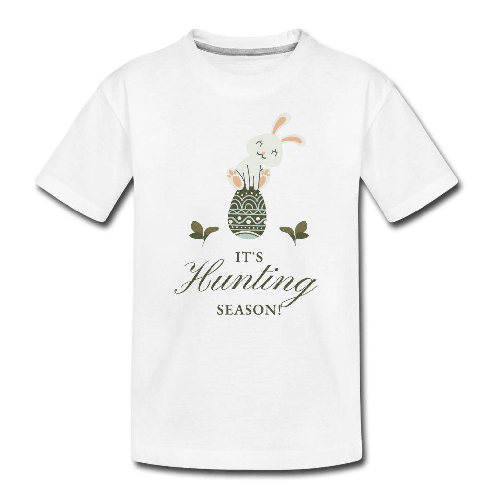 Organic Kids' "It's Hunting Season" Easter T-shirt | White - white