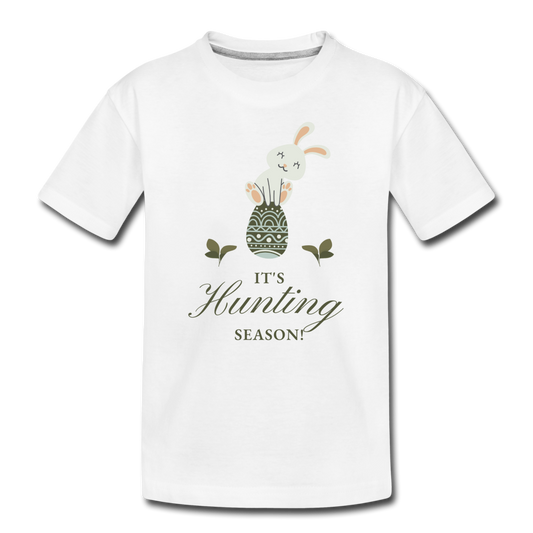 Organic Kids' "It's Hunting Season" Easter T-shirt | White - white