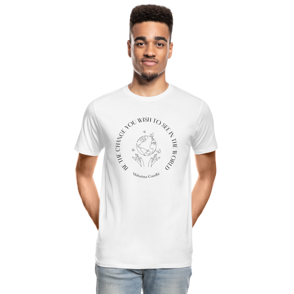 Be the Change Men’s Organic T-Shirt - white